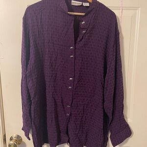 Coldwater Creek Purple Casual Button Down Sweater